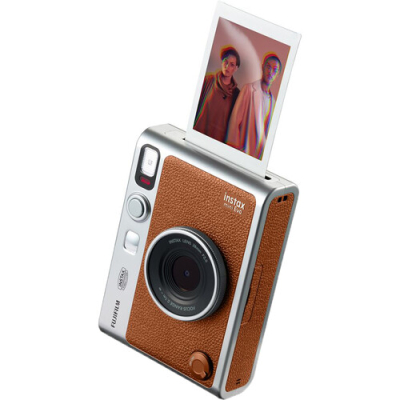 FUJIFILM Instax Mini EVO Hybrid Digital/Instant Film Camera (Brown)